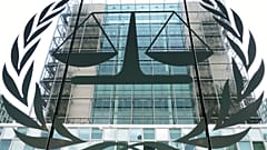  Exterior view of the headquarters of the International Criminal Court in The Hague, Netherlands