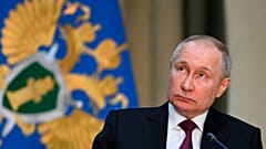 Russian President Vladimir Putin attends a meeting of the Prosecutor General's Office Board in Moscow, Russia, Wednesday, March 15, 2023. 