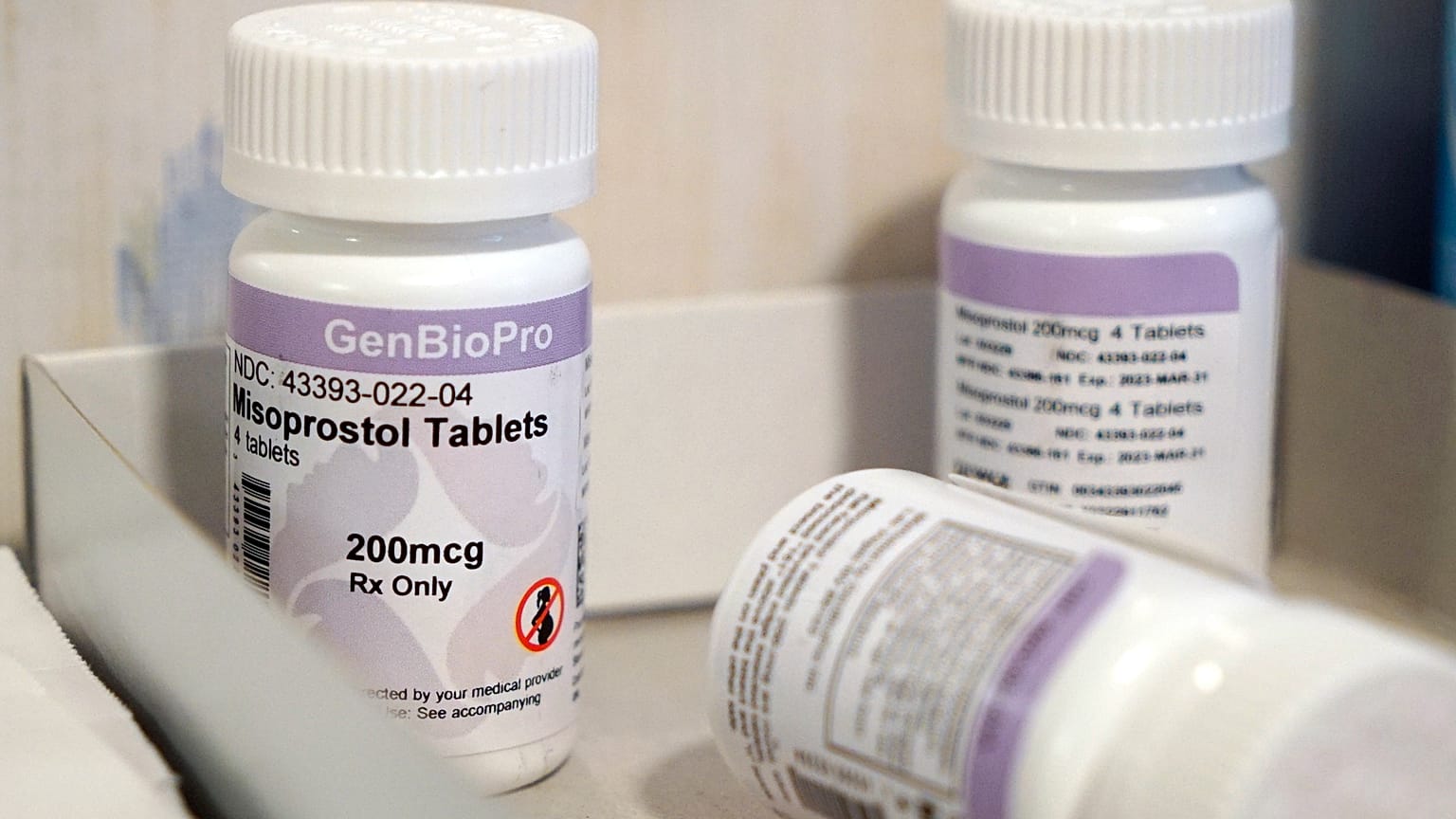 FILE - Bottles of the drug misoprostol at the West Alabama Women's Center, March 15, 2022, in Tuscaloosa, Ala. 