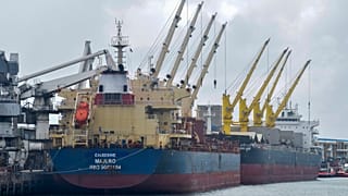 Getreidefrachter aus der Ukraine im Hafen von Mombasa, Kenia, im November 2022