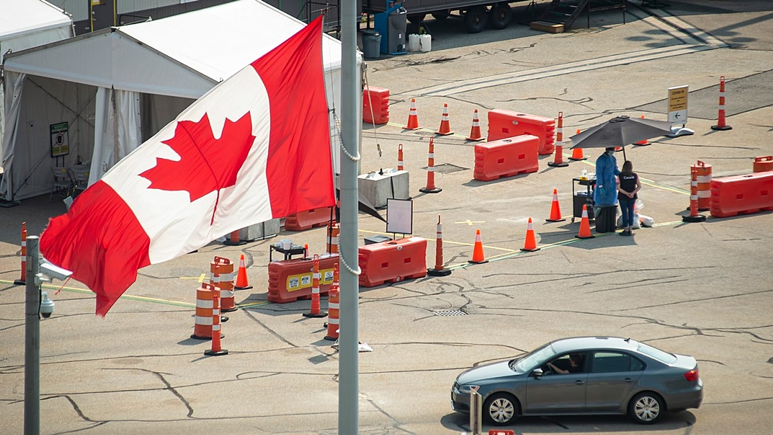 Grenzübergang in Niagara Falls in der kanadischen Provinz Ontario. Aufnahme aus dem August 21