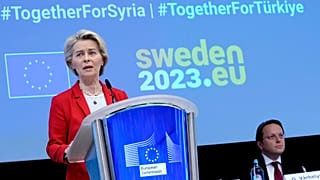 AB Komisyonu Başkanı Leyen, Türkiye ve Suriye'de deprem bölgelerine mali destek toplamak amacıyla düzenlenen Uluslararası Bağışçılar Konferansı'ndan konuştu