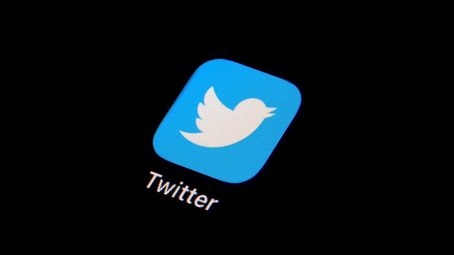 The twitter logo on a phone. 