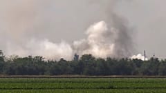 Incendio en un campo de entrenamiento en Crimea