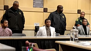 Dedrick Williams, left, Trayvon Newsome, center, and Michael Boatwright were found guilty of first-degree murder of XXXTentacion