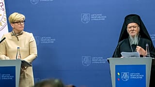 Ortodoks Hristiyanların ruhani lideri Patrik Bartholomeos, Litvanya Başbakanı Ingrida Simonyte