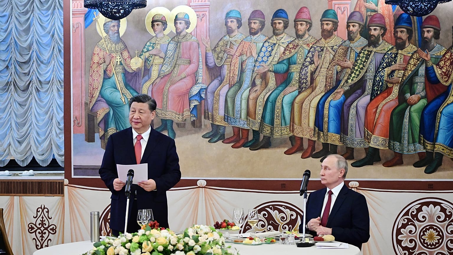 El presidente chino, Xi Jinping, y el ruso, Vladímir Putin, en Moscú, Rusia