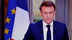 Le président français Emmanuel Macron, lors de son intervention le 22 mars 2023.