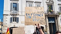 Sit in davanti all'ambasciata di Francia a Roma - foto Usb Italia