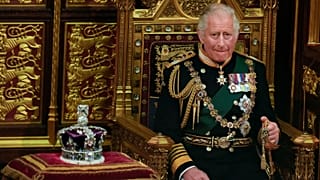 FILE - Prince Charles is seated next to the Queen's crown during the State Opening of Parliament, at the Palace of Westminster in London, Tuesday, May 10, 2022.