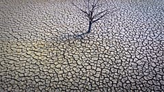 View of the Sau reservoir about 100 km (62 miles) north of Barcelona. Spain, Monday, March 20, 2023. 