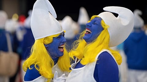 Rassemblements de schtroumpfs à Landernau, samedi 25 mars