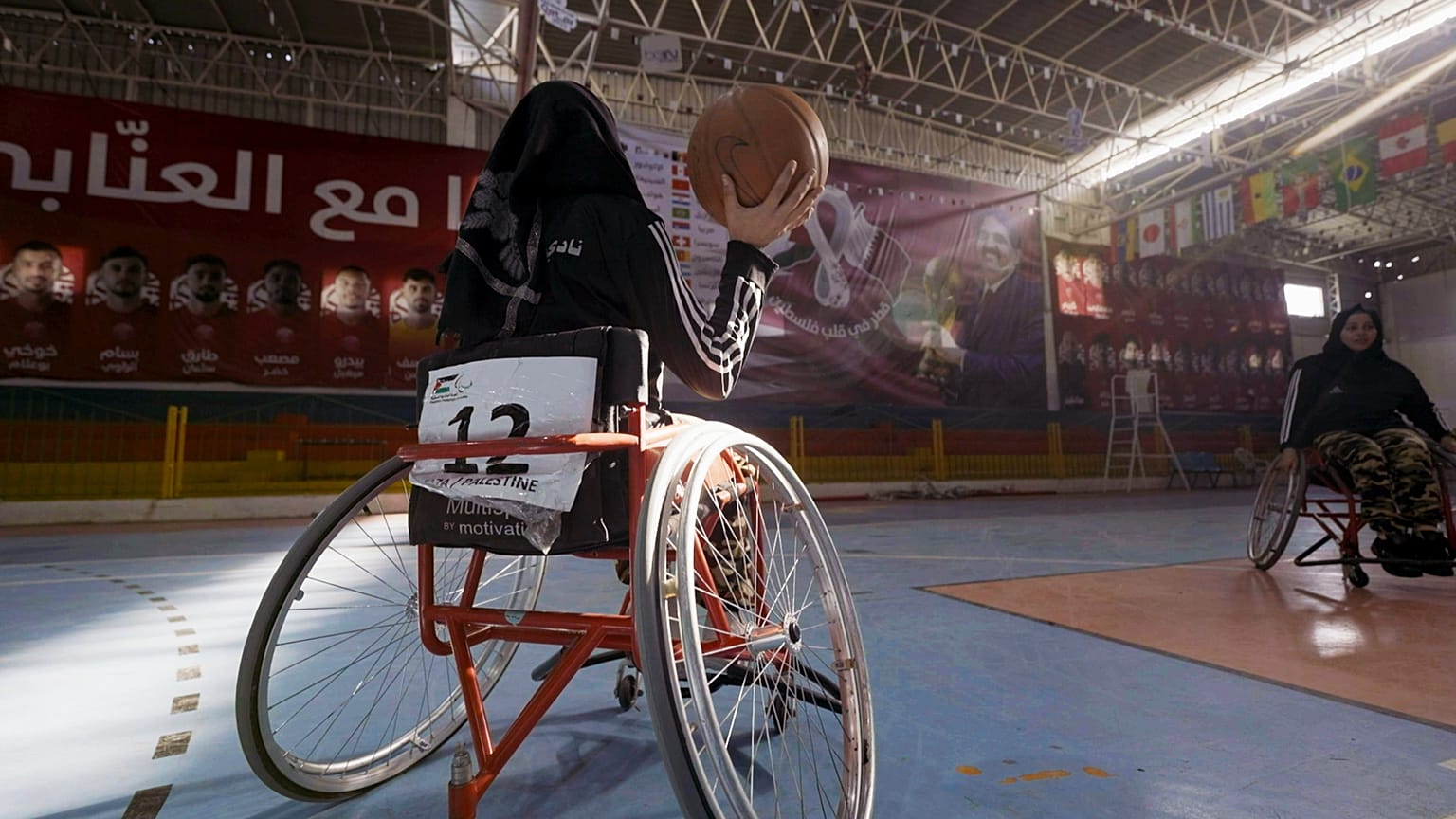 There are plenty of female basketball players with disabilities in Gaza playing wheelchair basketball 