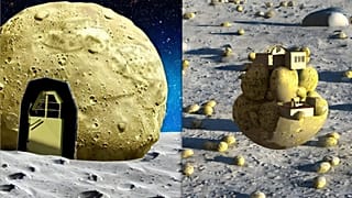 Modell von Häusern aus Kartoffeln