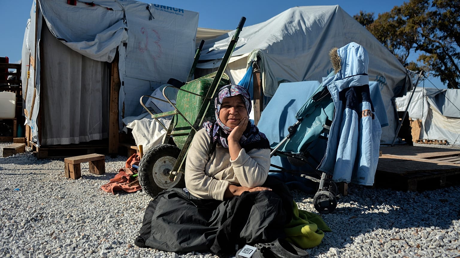 Flüchtling auf der griechischen Insel Lesbos