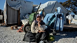 Flüchtling auf der griechischen Insel Lesbos
