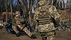 Ukrainian soldiers of the 28th brigade guard their position close to Bakhmut, Donetsk region, Ukraine, Monday, March 27, 2023. 