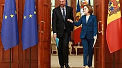 Charles Michel und Moldaus Präsidentin Maia Sandu, Chișinău, 28. März 2023 