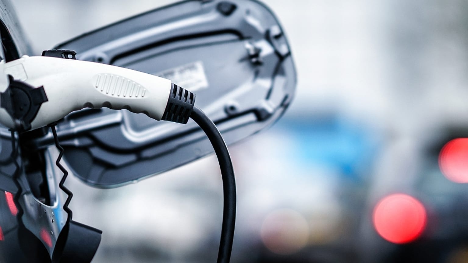 An electric vehicle on charge.