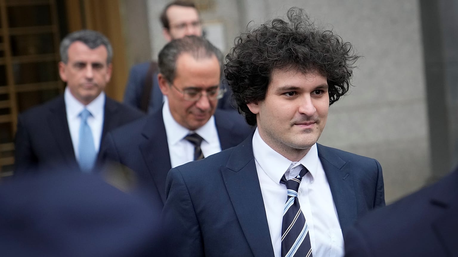 FTX founder Sam Bankman-Fried leaves Manhattan federal court in New York in February