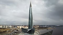 The headquarters of Russian gas monopoly Gazprom in St. Petersburg, Russia