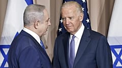 İsrail Başbakanı Netanyahu ve ABD Başkanı Biden (sağda)
