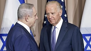 İsrail Başbakanı Netanyahu ve ABD Başkanı Biden (sağda)