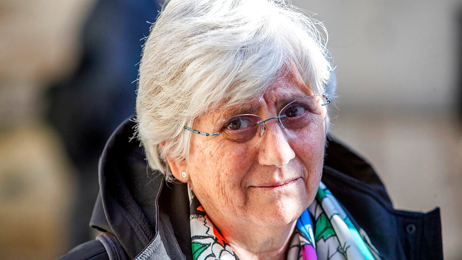 Former Catalan politician Clara Ponsati, left, leaves the Edinburgh Sheriff Court after a further preliminary hearing.