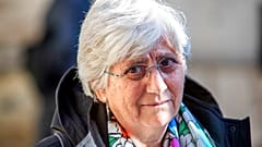 Former Catalan politician Clara Ponsati, left, leaves the Edinburgh Sheriff Court after a further preliminary hearing.