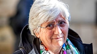 Former Catalan politician Clara Ponsati, left, leaves the Edinburgh Sheriff Court after a further preliminary hearing.