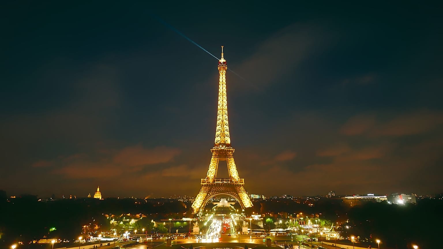 The Eiffel Tower at night
