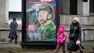 Toborzó plakát Szentpéterváron 2023. március 24-én