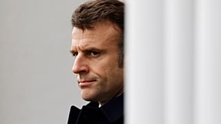 French President Emmanuel Macron attends a ceremony in tribute to French GIGN gendarme Marechal des Logis-Chef Arnaud Blanc -