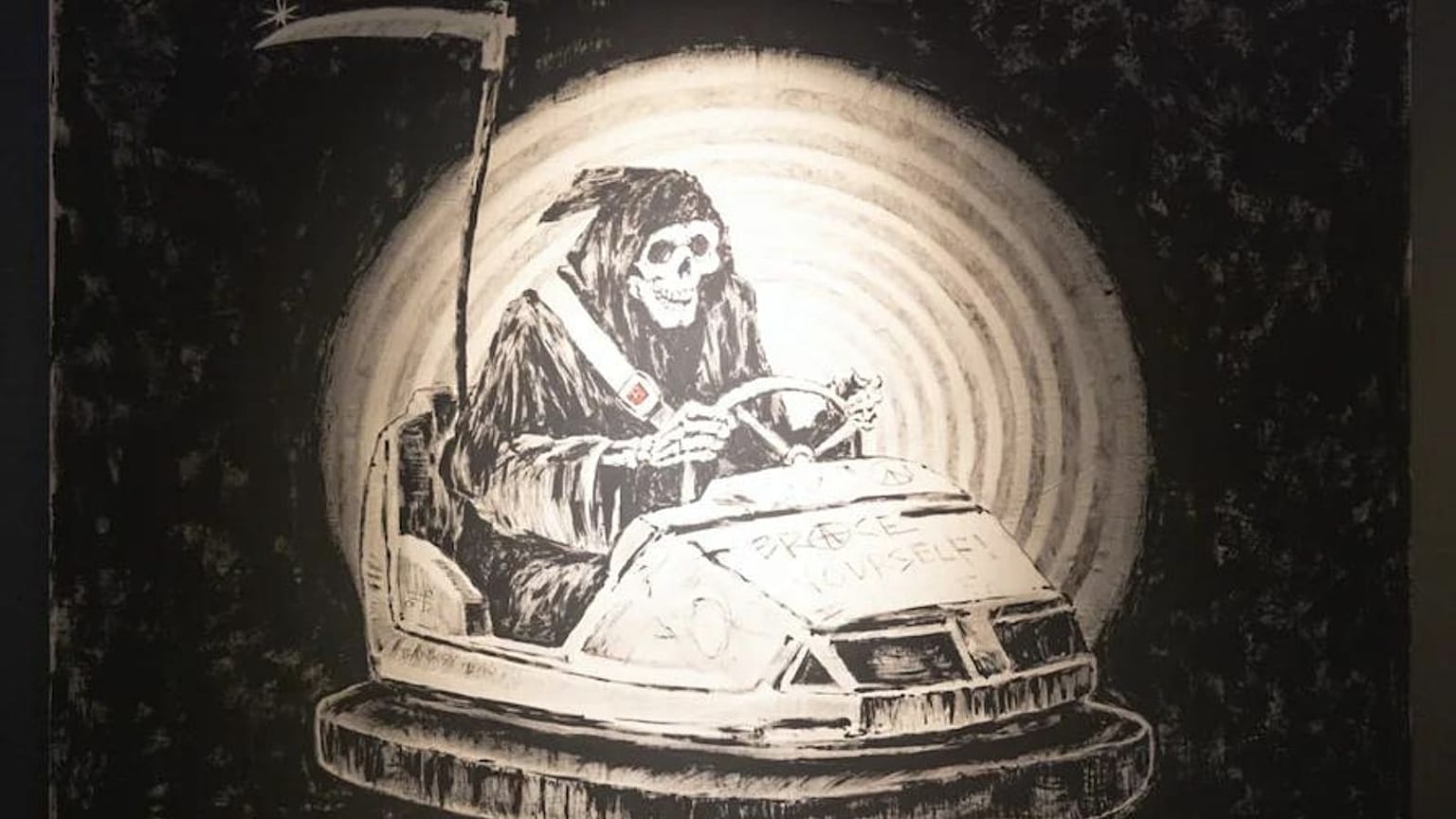 Banksy's artwork "Brace Yourself!", which has been sold for three times its original estimate