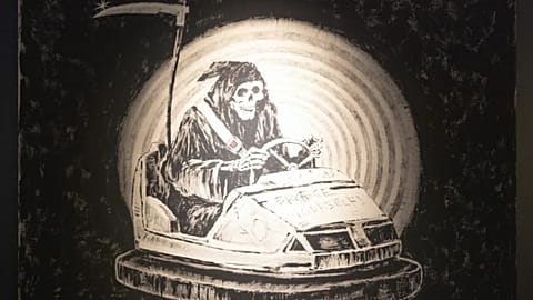 Banksy's artwork "Brace Yourself!", which has been sold for three times its original estimate