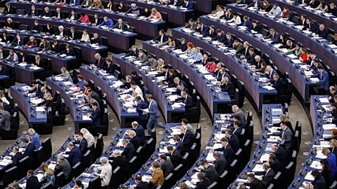 Lawmakers during a plenary session in the European Parliament.