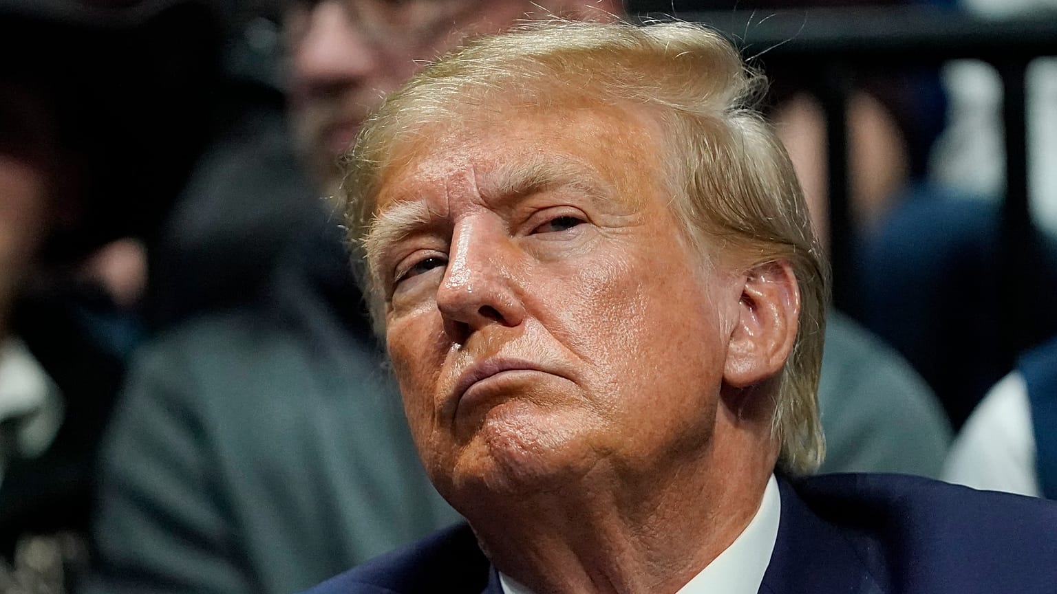 Archives : Donald Trump assistant à une compétition de lutte, le 18 mars 2023 à Tulsa