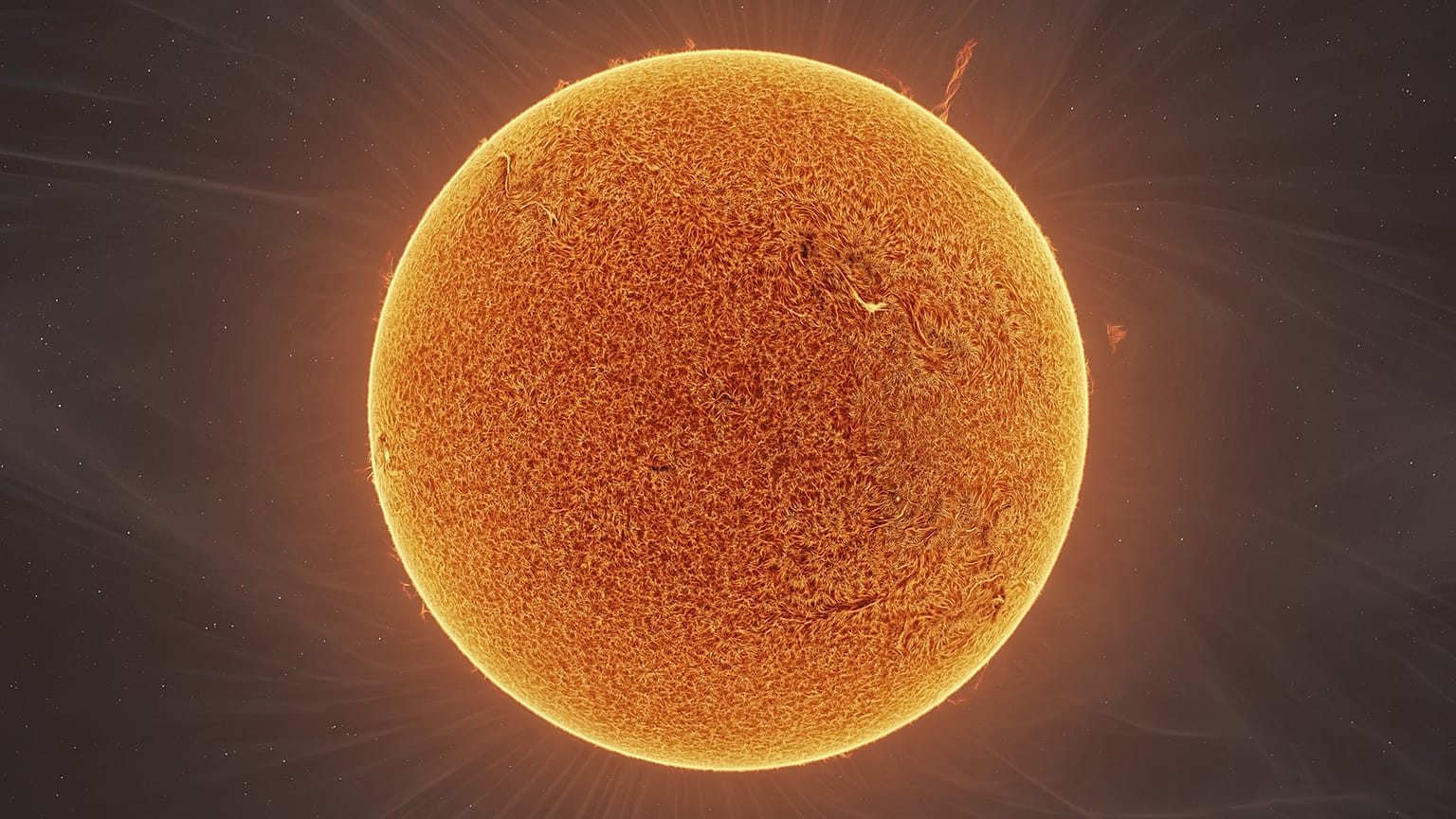 The detailed photograph of our star stacked together 90,000 shots. 