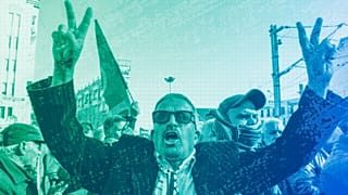 People take part in a protest against President Kais Saied's policies in Tunis, 5 March 2023
