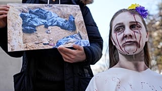 Акция на церемонии в годовщину освобождения Бучи
