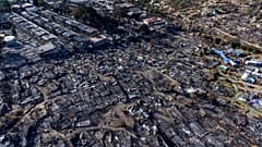 Το κέντρο φιλοξενίας προσφύγων στη Μόρια που καταστράφηκε από πυρκαγιά