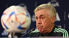 مدرب ريال مدريد كارلو أنشيلوتي يحضر مؤتمرا صحفيا قبل المباراة النهائية لكأس العالم للأندية كرة القدم لفريقه ضد الهلال السعودي في الرباط. 2023/02/10
