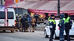 La café de Saint-P¨étersbourg où a eu lieu l'explosion.