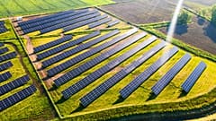 Solar enegry farm in Field, US. 