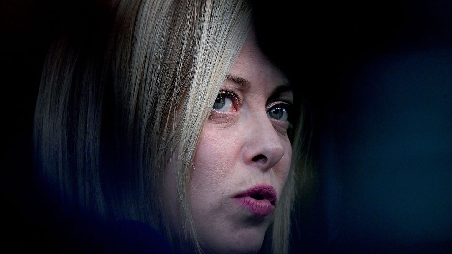 Italy's Prime Minister Giorgia Meloni speaks to media after a EU Summit, at the EU headquarters in Brussels, on March 24, 2023. 