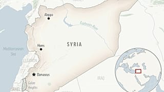 Map of Syria showing Damascus
