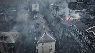 Aerial view of Bakhmut, the site of heavy battles with Russian troops in the Donetsk region, Ukraine, March 26, 2023.