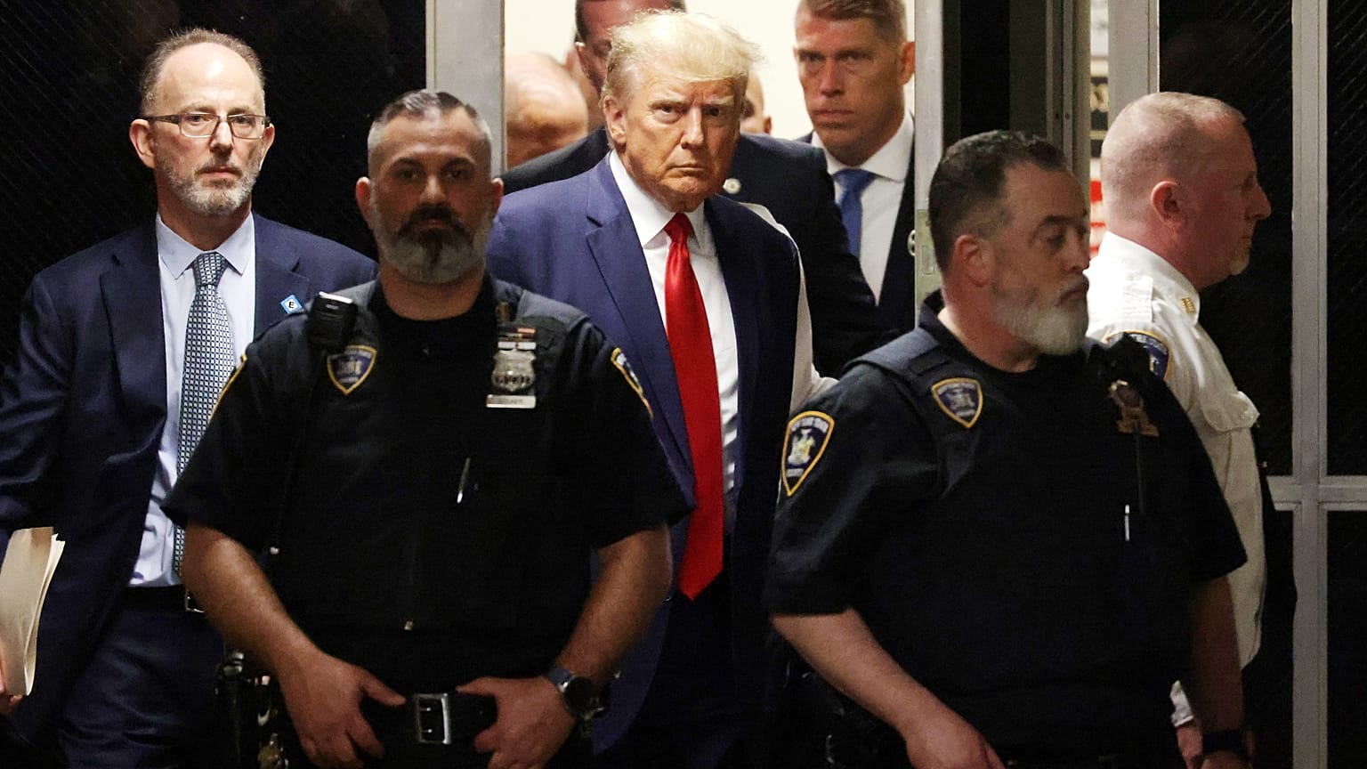 Trump este martes a su llegada al juzgado de Manhattan.