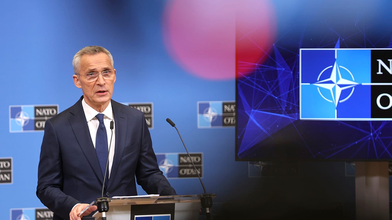 Press conference di Jens Stoltenberg. (Bruxelles, 4.4.2023)