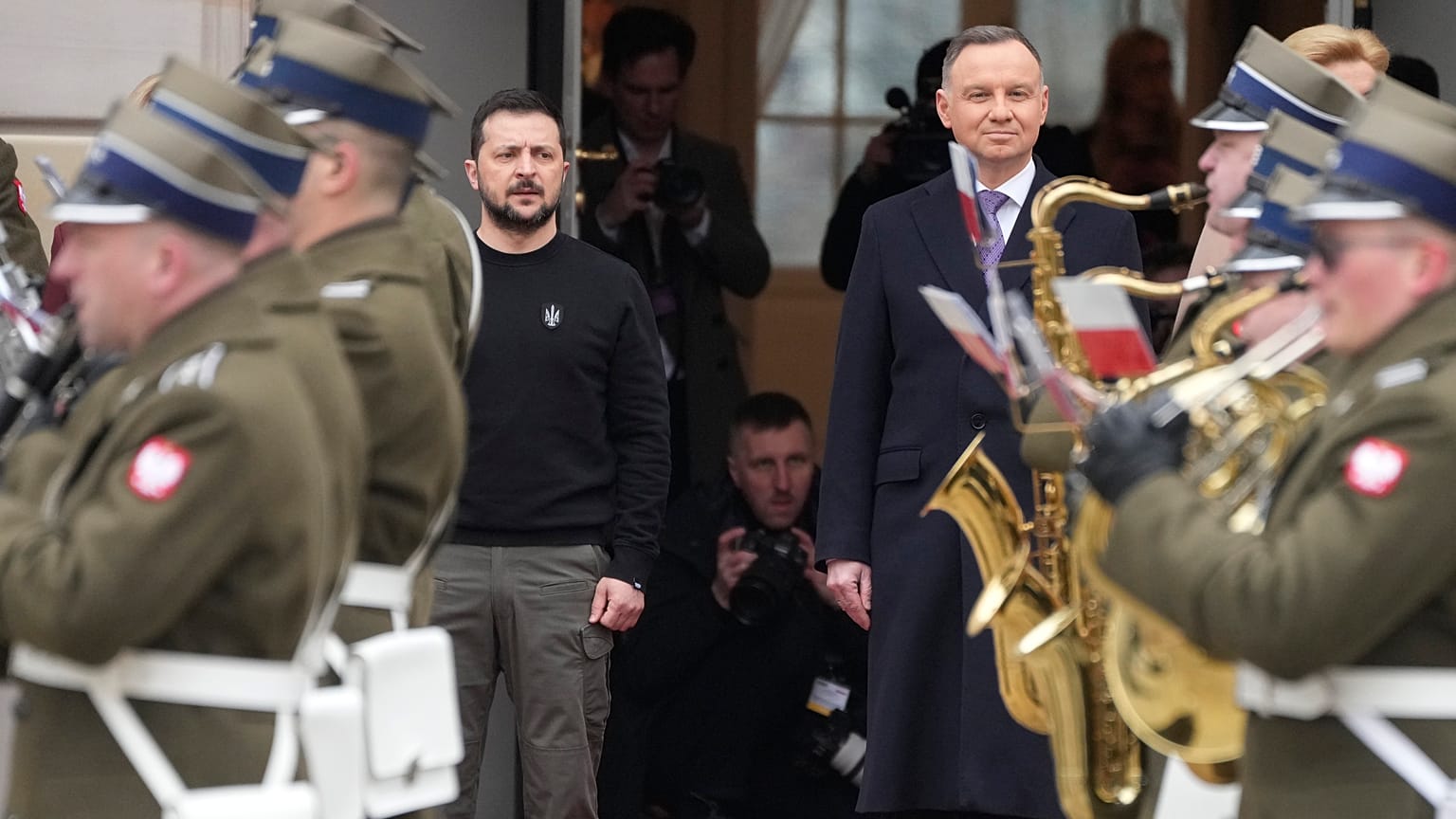 Wolodymyr Selenskyj und Andrzej Duda in Warschau am 5. April 2023 